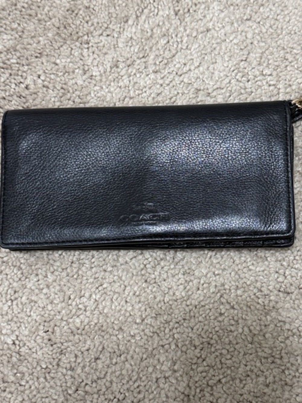 Coach Black Leather Long Wallet wristlet - Picture 6 of 6